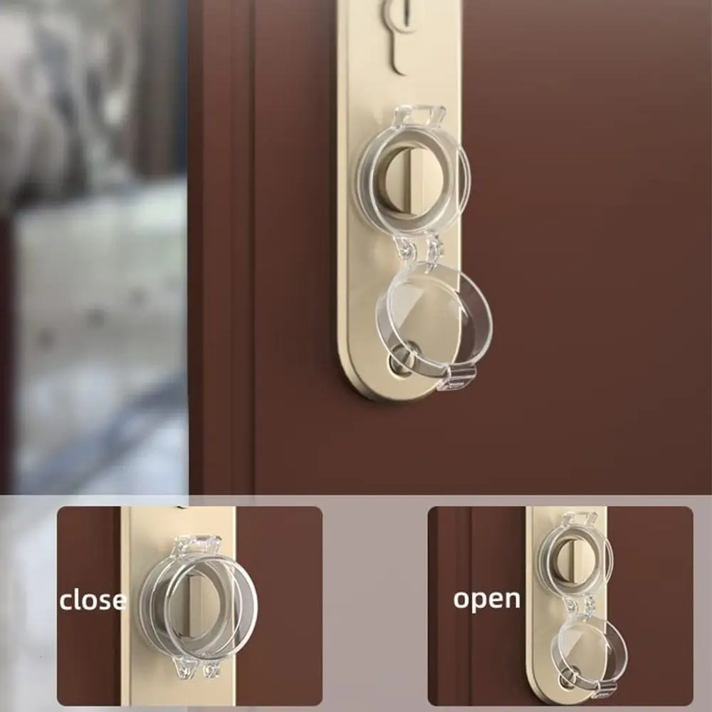 Durable PP Door Deadbolt Lock Transparent Protection Safety Lock Cover Door Knob Cover Home