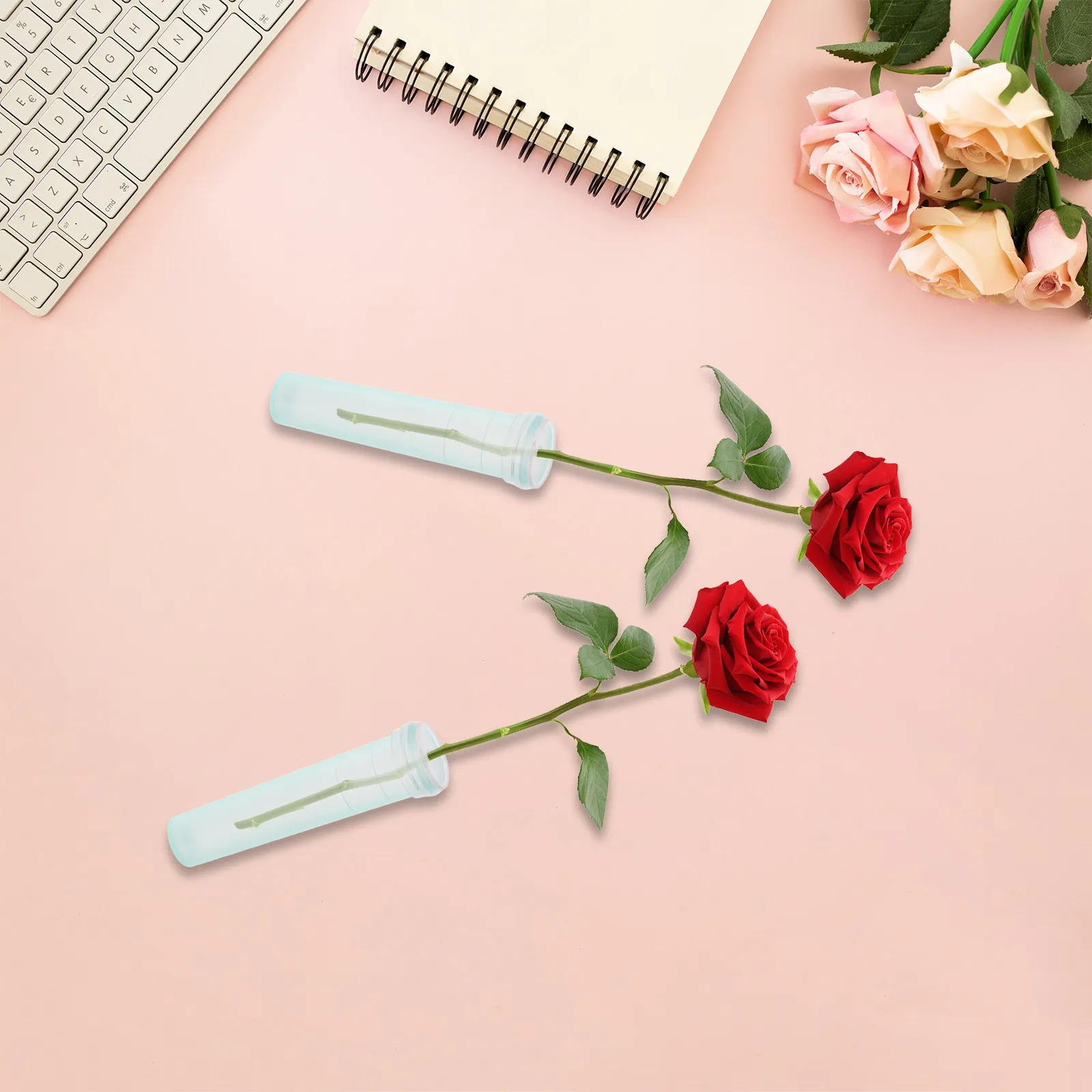 100Pcs Flower Preservation Tube Light Green Long Pipe 7Cm Floral Supplies for Florist Flower Arrangement Orchid