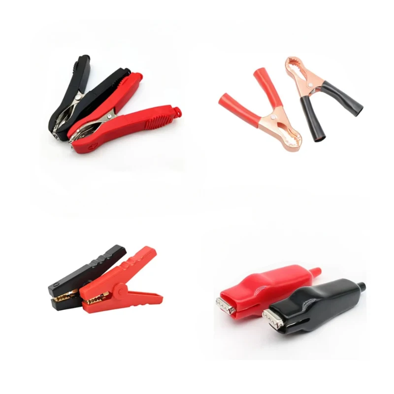 80mm Electronic Crocodile Clips Red Black Battery Charger Crocodile tongs For Car Caravan Van Electrical Testing Voltage Tester