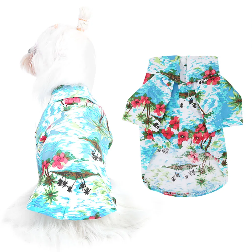 Fashionable Breathable Pet Clothes Dog Cat Hawaiian Style Shirt