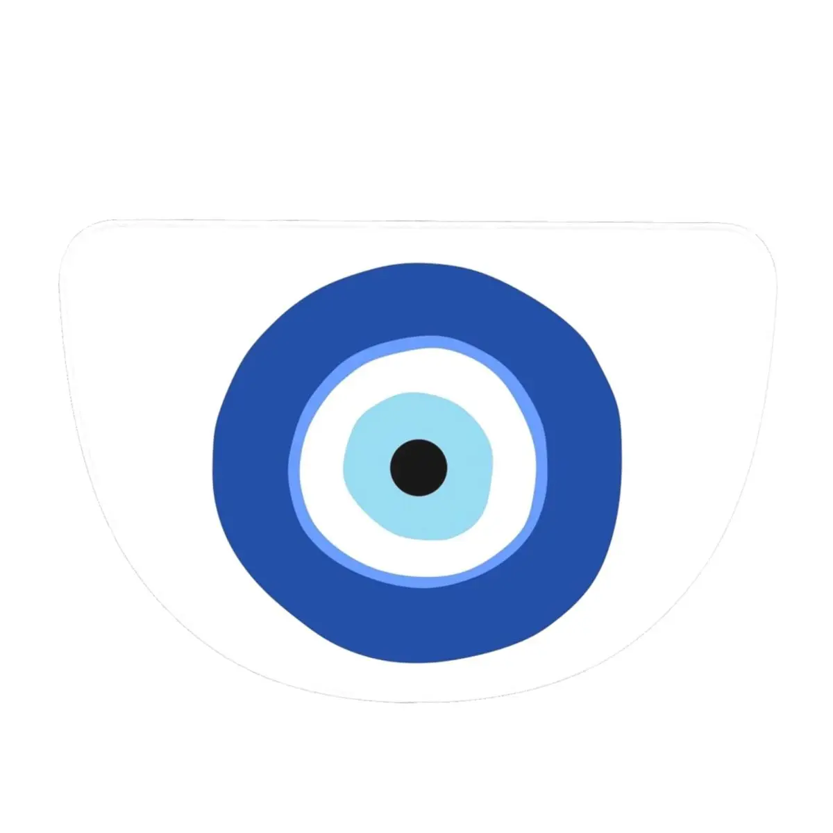 Greek Turkish Evil Eye Soft Flannel Half Round Doormat Non Slip Bathroom Mat Absorbent Floor Carpet for Living Room