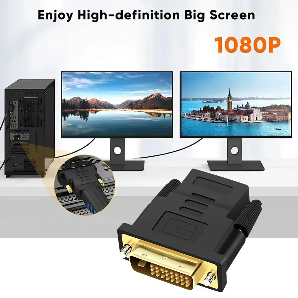 Adapter DVI na HDMI Dwukierunkowe złącze kablowe DVI D 24+1 męskie na żeńskie HDMI Dwukierunkowa transmisja Projektor HD TV