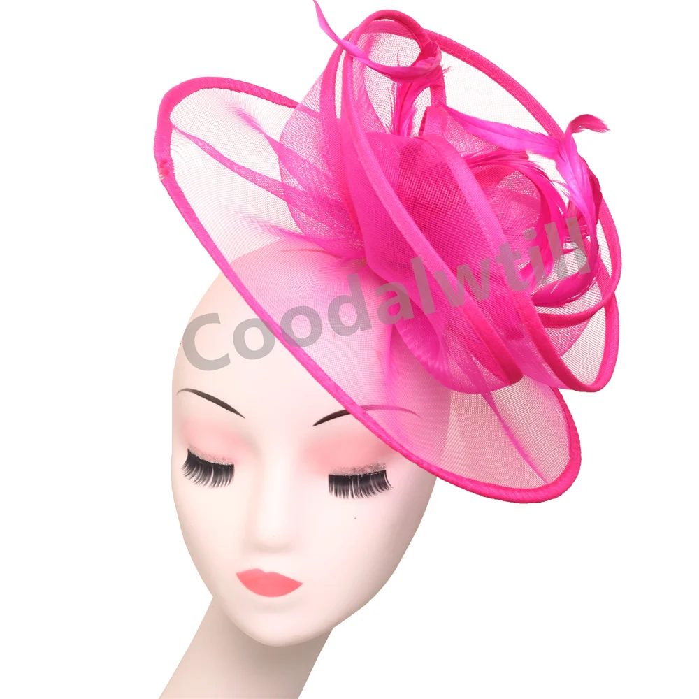 Bruids Bruiloft Haaraccessoires Veren Sluiers Tovenaar Hoeden Cocktail Hoofddeksels Dames Race Gelegenheid Hoedenzaak Hoed Hoofdband