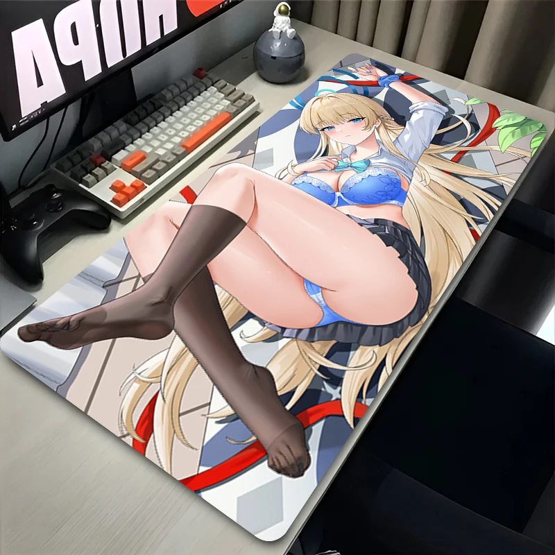 لوحة ماوس ألعاب الكمبيوتر ملحقات الكمبيوتر HD لوحة ماوس مطاطية غير قابلة للانزلاق حصيرة مكتبية للكمبيوتر المحمول الأزرق الأرشيف Asuma Toki Gamer لوحة المفاتيح #4