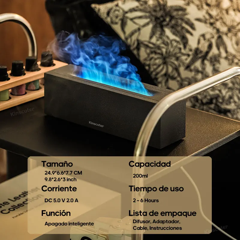 Bild 4: Flamme Aroma Diffusor Luftbefeuchter Ultraschall Cool Mist Maker Fogger LED Ätherisches Öl Lampe Realistische Feuer Difusor