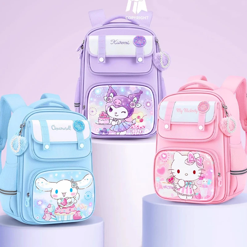 

Sanrio Children's Student School Bag Backpack Lightweight Backpack New Air Cushion Spine Protector Cartoon My Melody Kuromi Gift