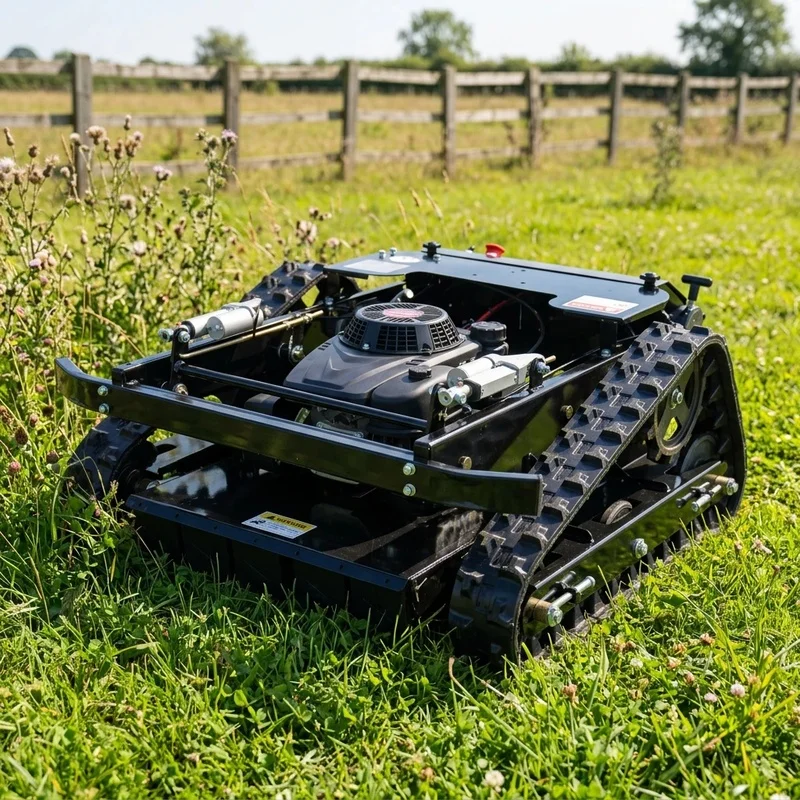 Track-type Garden Rotary Lawn Mower Anti-slip Remote Controlled Self Propelled Lawn Mower