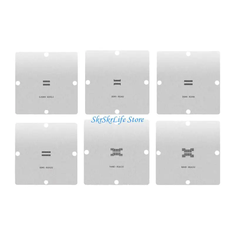E65E Accurate Precise Cut BGA78 To BGA152 Stencil 6 Size for Chip Reballing Drive U Disk DDR5 Memory Repair