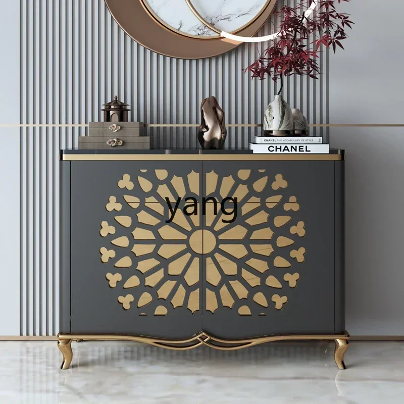 LTT light luxury entrance solid wood dining side cabinet post-modern decorative cabinet designer partition cabinet