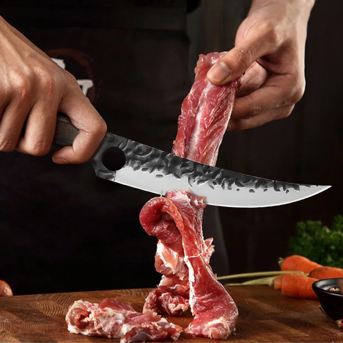 Handmade Forged Boning Knife Stainless Steel Kitchen Knife Fish  Cleaver Fruit Vegetables Cutting Tool Outdoor Knife