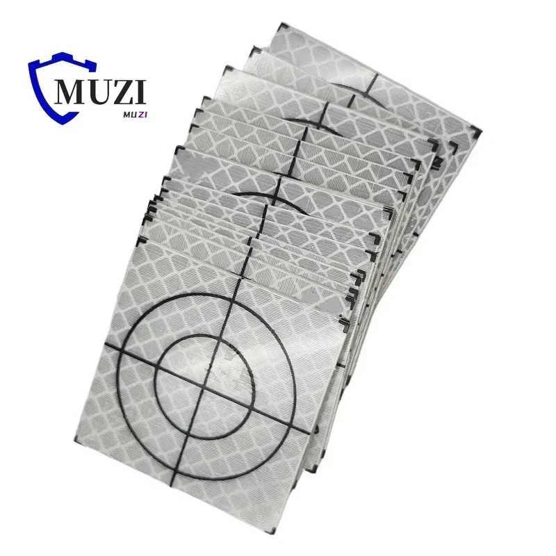 100Pcs Size 20/30/40/50/60MM Reflector Sheet For Leica Total Station Survey Geography White Target Sheet Reflective Sticker