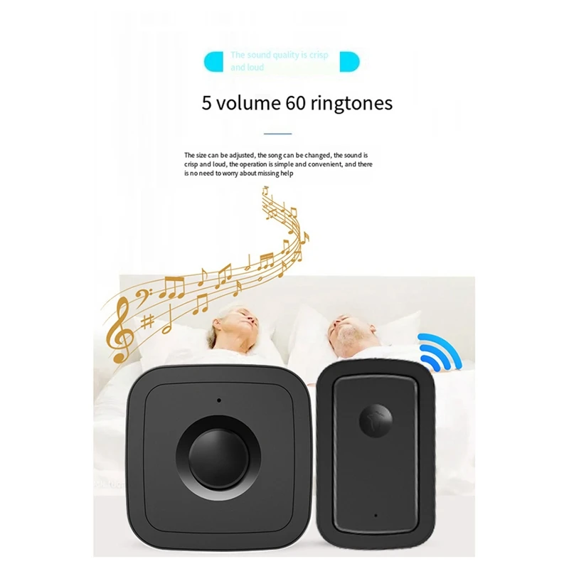 Pager Wireless Call Button Pager Wireless Door Bells 5 Gear 300M For /Elderly/Patient/Disabled/Pregnant Woman Durable US Plug