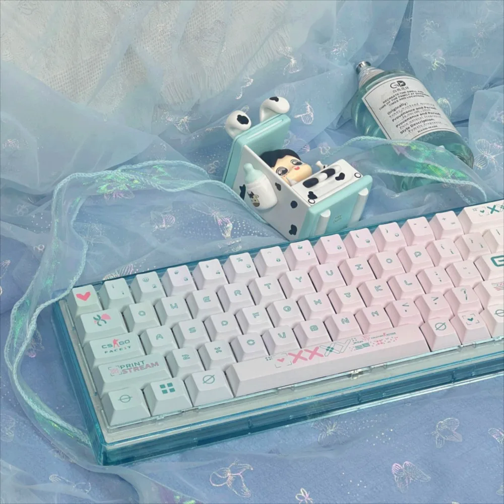 مجموعة مطبوعة Keycap 120 مفتاحًا، مجموعة الارتفاع الأصلي PBT DYE-Sub لـ 60/64/65/68/87/9810 4 لوحات المفاتيح الميكانيكية