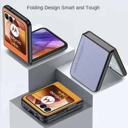 Luxury Premium Leather Cover For Motorola Razr 40 50 60 Ultra Moto Razr50 2024 Razr40 Shockproof Hard Plastic Phone Case