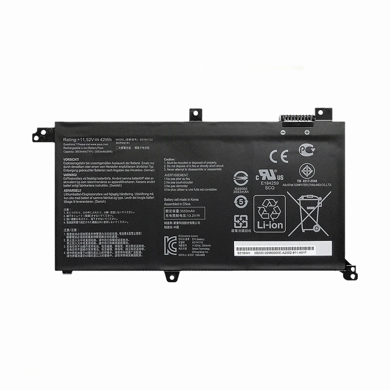 Scsbd-asus vivobook x430ua x430uf x430un x430fa x430fn x571g x571lh x571gt 11.52v 42wh用ラップトップバッテリー,新品,b31n1732