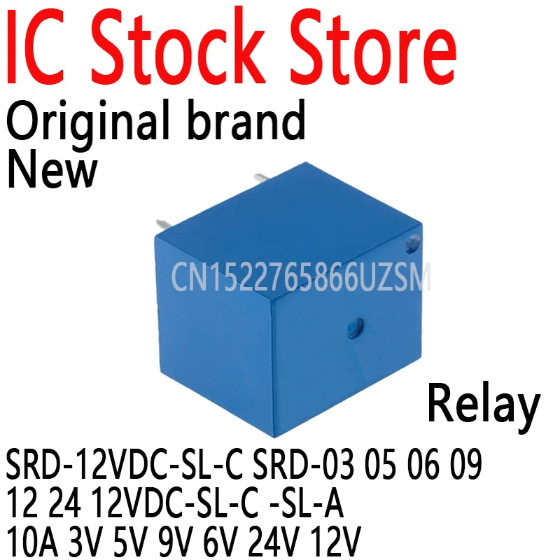 5Pcs Power Relay 4Pin 5Pin Relay High Quality SRD-12VDC-SL-C SRD-03 05 06 09 12 24 12VDC-SL-C -SL-A 10A 3V 5V 9V 6V 24V 12V