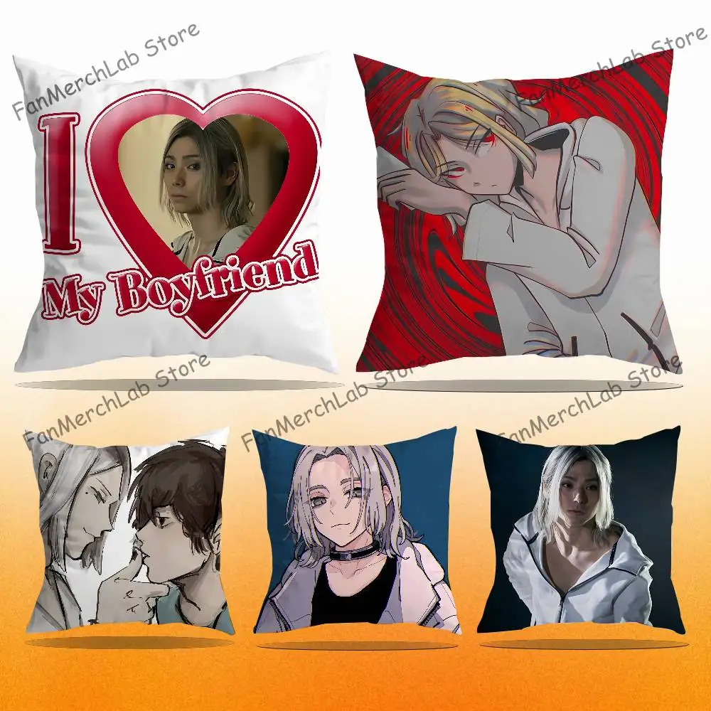 

In B-BorderlandS TV A-Alice Anime Pillow Case Anti-dustmite Pillowcase Invisible zipper silky short plush Sofa cushion cover