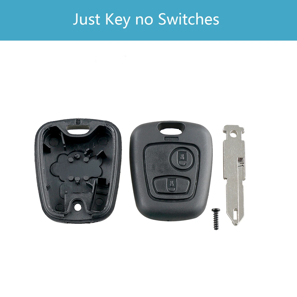 2 Buttons Remote Car Key Shell Fob Key Case Cover with 206 Blade Micro Switches Fit for Peugeot 106 107 206 207 306 307 406 407