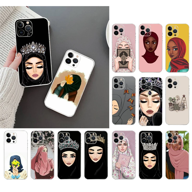 

Phone Case For iphone 17 Pro Max Air 16 15 14 13 Pro Max 15 16 Pro 15Plus Hijab Aesthetic Muslim Girl