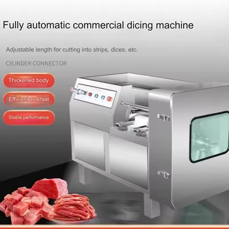 Cuber automatico di pollo/manzo da 500 kg: taglierina veloce per petto/bistecca/dadi congelata, cubettatura di formaggio, acciaio inossidabile commerciale, facile da pulire