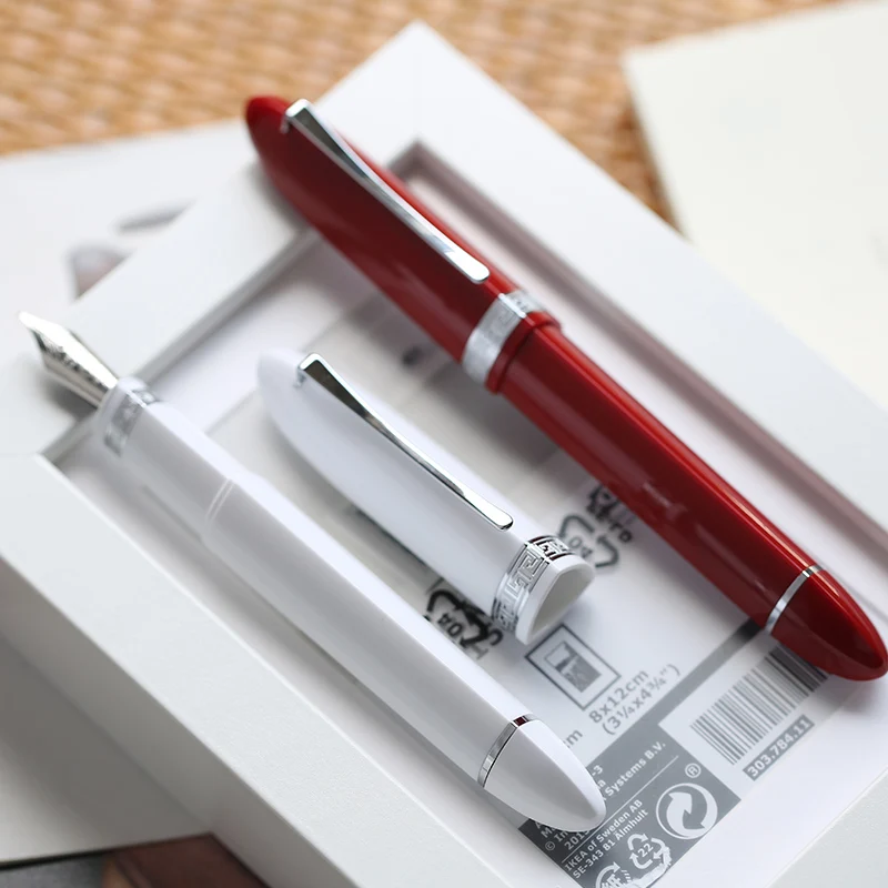 

New Sale Majohn Mooman V60 Piston Fountain Pen Iridium EF/F 0.38/0.5mm Nib Red Yellow Colors Ballpoint Business Calligraphy Pen