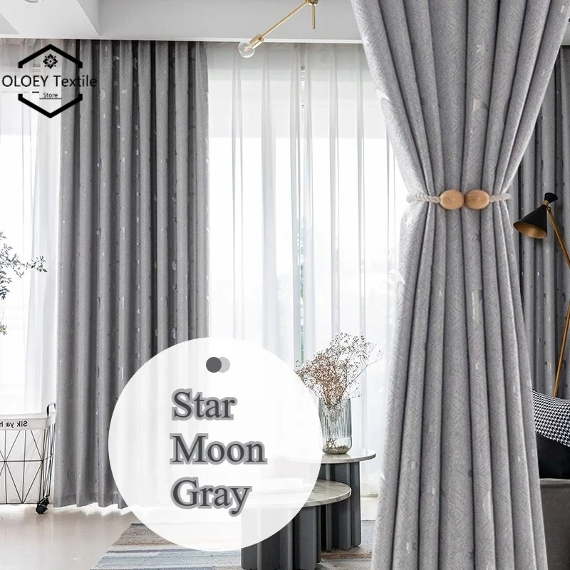 

American Style Blackout Curtains for Bedroom Living Room Balcony 100% Light Blocking Thermal Insulated Windowsill Children Drape