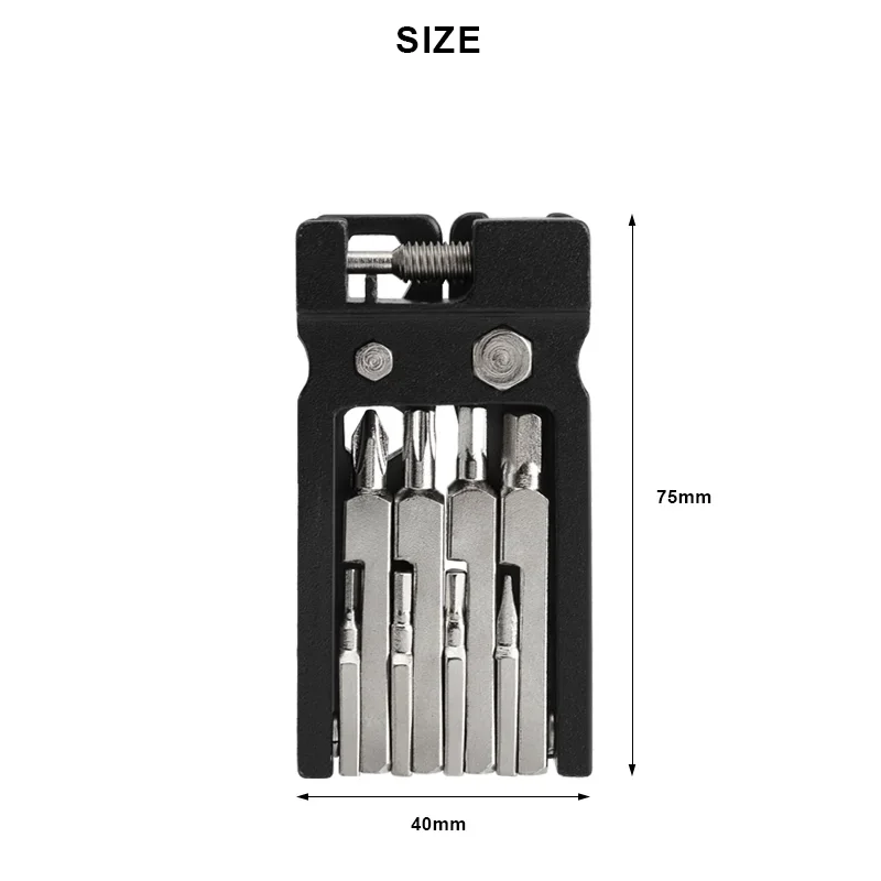 RIDERACE Bicycle Hex Spoke Wrench Foldable Multi Function Repair Tool Kit MTB Chain Cutter Mountain Road Cycle Bike Screwdriver