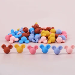 LOFCA 48pcs Silicone Teething Mouse 6color Bead Baby Teether Bead Food Grade Silicone Beads BPA Free DIY Necklace Pendant Making