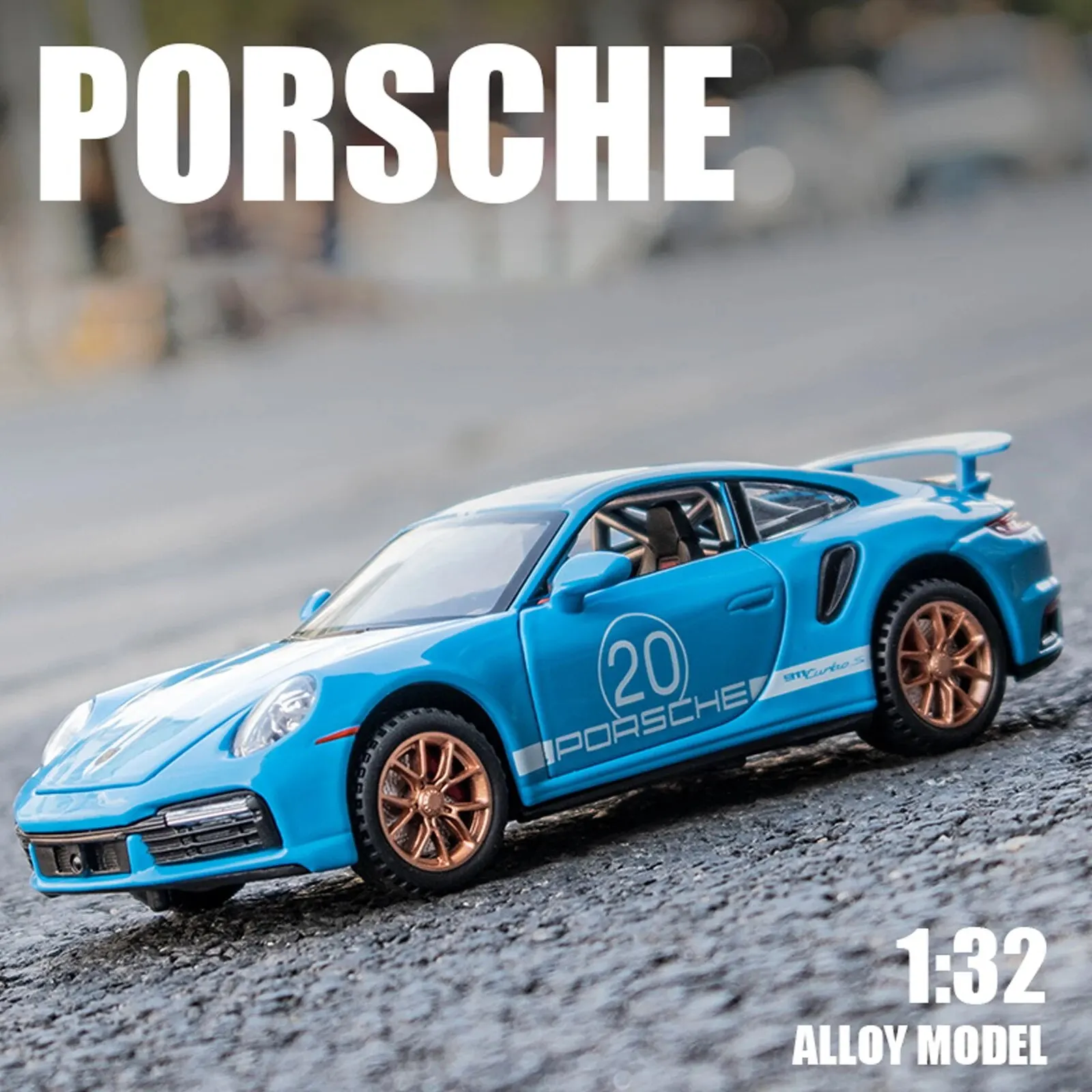 1:32 Porsche 911 GT3 RS Egghell White 1/32 Scale Diecast Metal Model Toy Sports Car