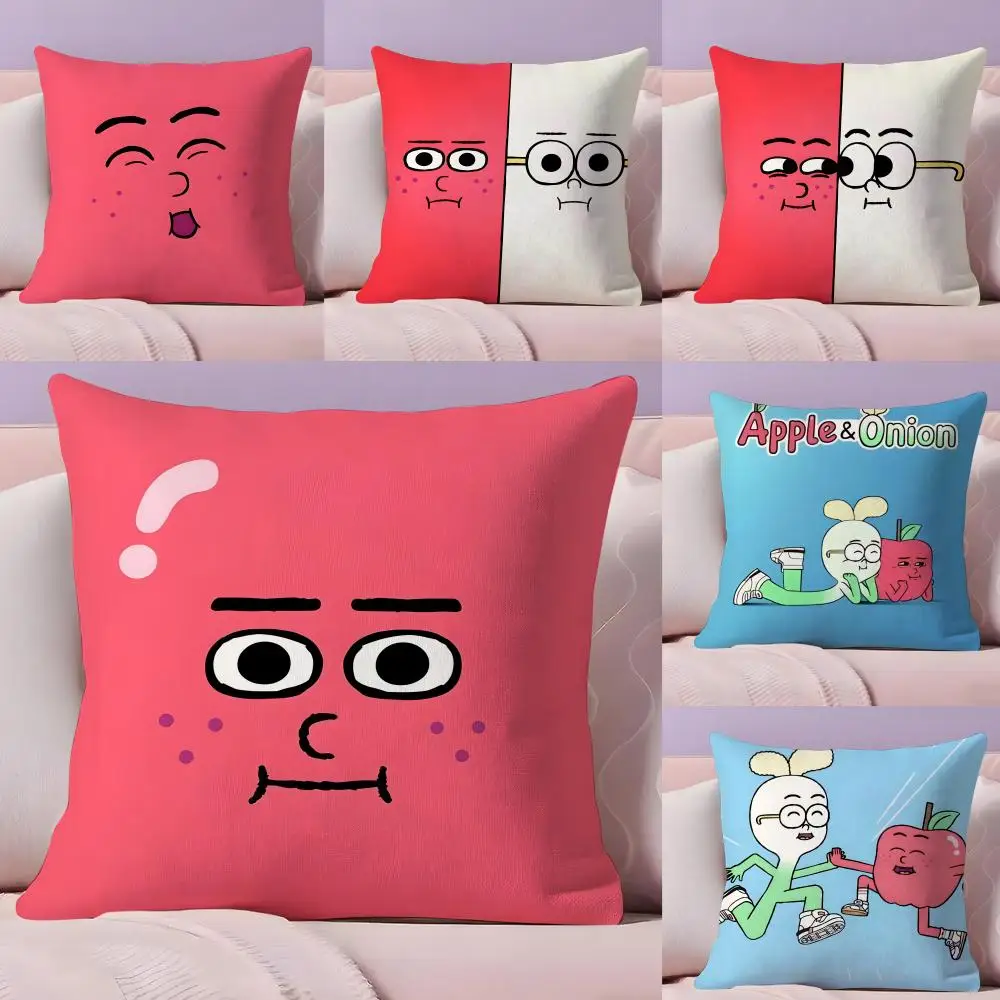 Apple AND O-Onion CUTE Pillow Case Pillow Case Plush Fabric Soft Double Sided Print Home Sofa High Quality Cushion
