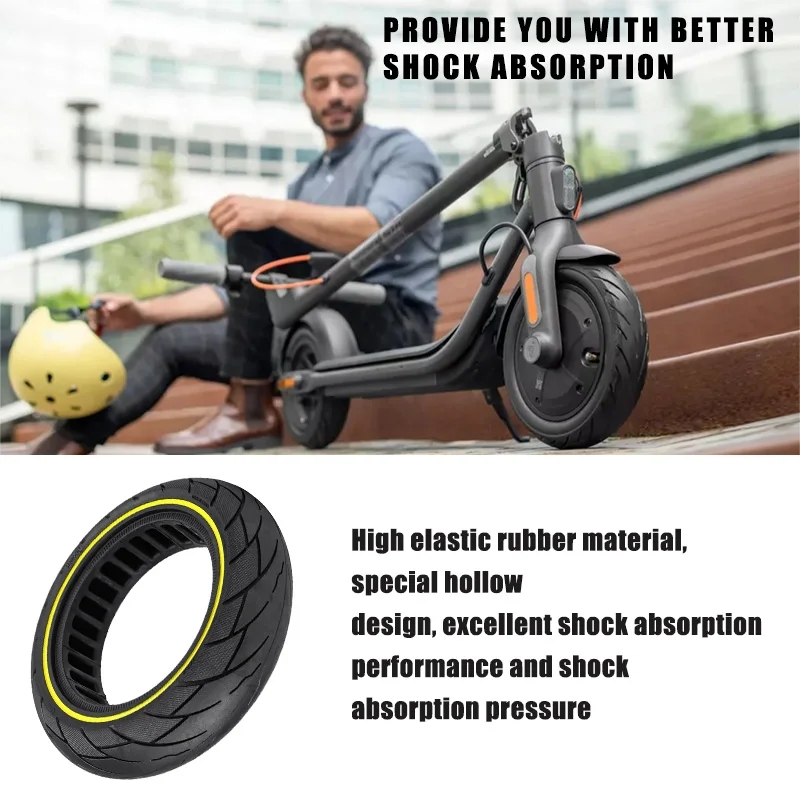 10*2.125 Solid Tire for Ninebot F40 F30 F20 Electric Scooter Explosion-Proof Replacement 10 Inch Rubber Honeycomb Trye