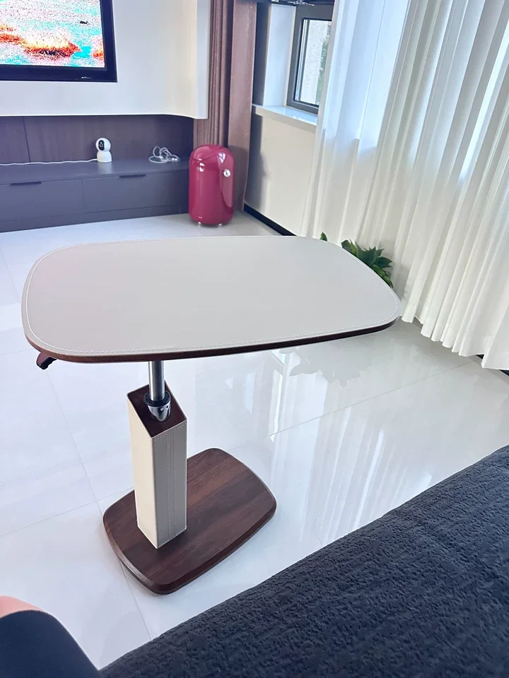 

Vintage Mobile Side Table Lift Coffee Table for Living Room Bedroom Sofa with Storage Shelf
