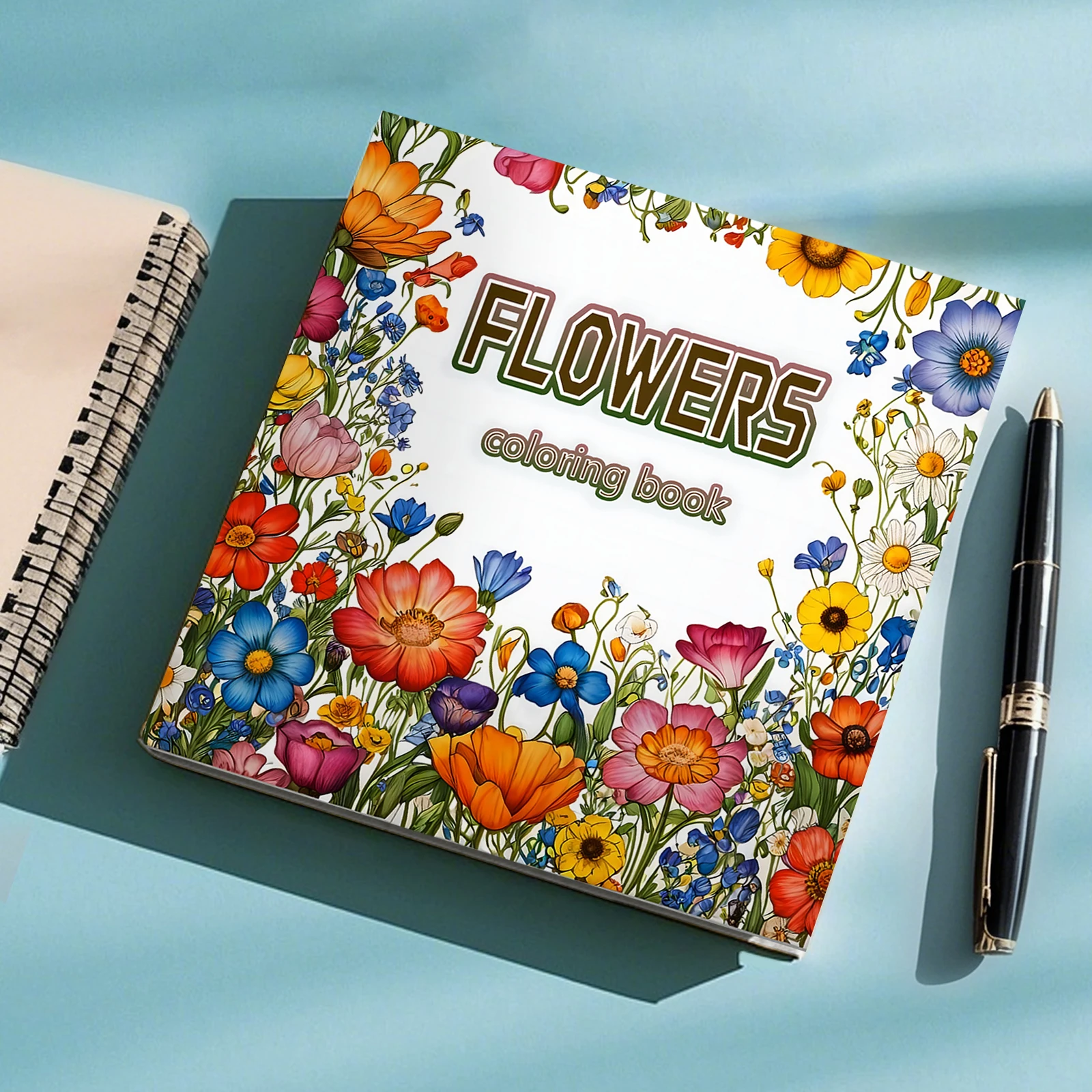 FLOWER Patterns Coloring Book for Holiday Doodles Adult Picture Book Cute Drawing Book Perfect Gift for Party and Birthday ﻿