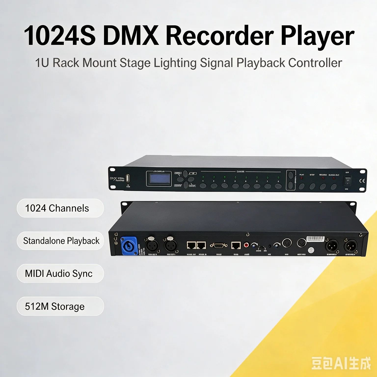 Professional 1024CH DMX512 Signal Recorder Player Standalone Lighting Show Playback Equipment Offline Recording Controller Event