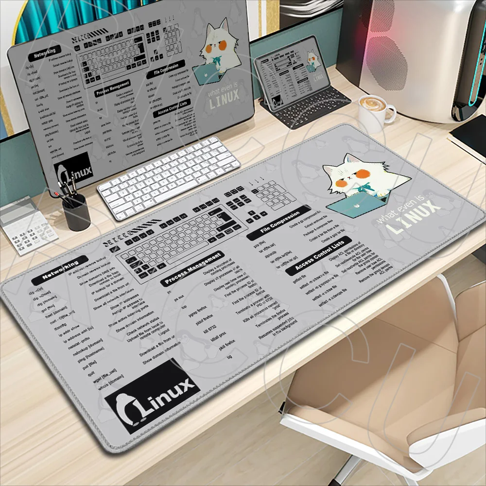 

XXL HD printing Linux Commands Line Mouse Pad programming shortcut key Mousepad office Mat PC accessories expand Desk Mat carpet