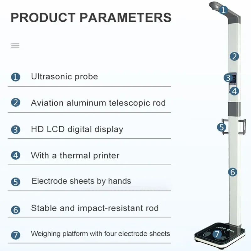Best New Product ISO 9001 Smart 200Kg Ultrasonic Digital Height Weight Body Fat Pounds Scales For Pharmacy