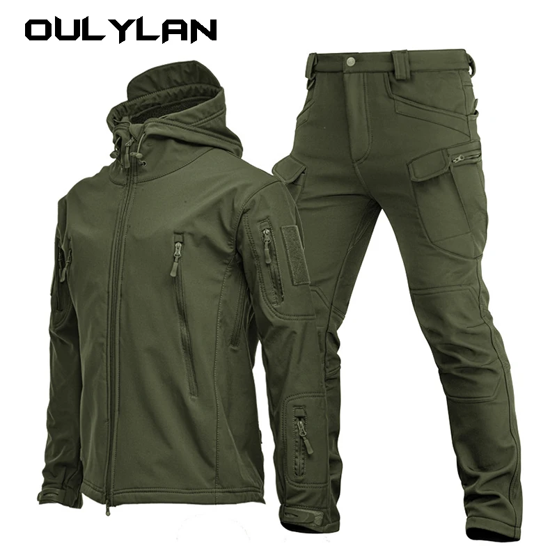 

Hiking Jackets Autumn Men's Camouflage Fleece Jackets Tactical Clothing 2024 Men Camouflage Windbreakers Tactical pants