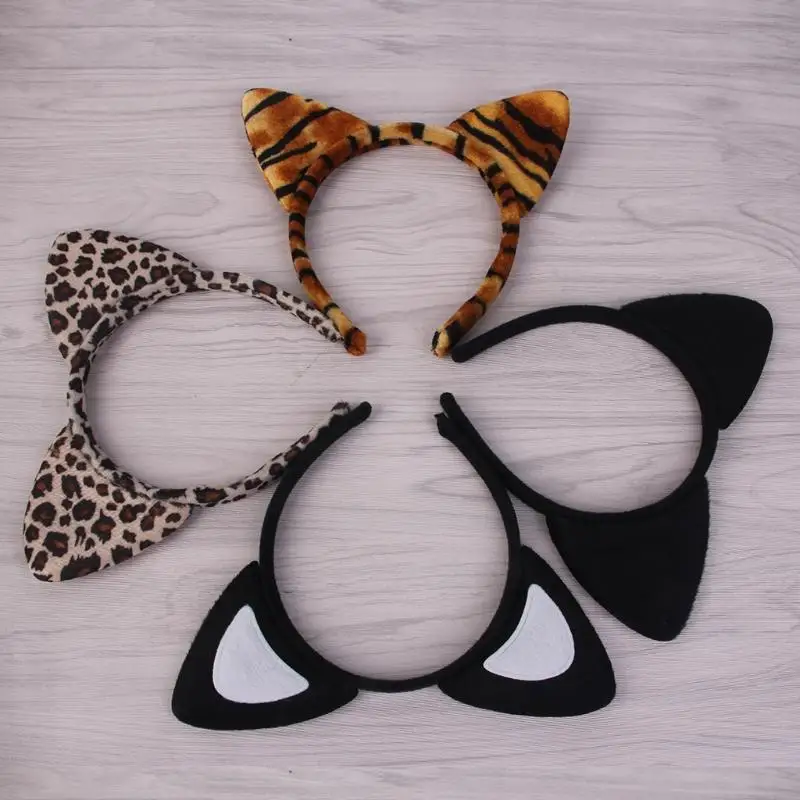 Korean Fashion  Leopard for  Ear Headband Cosplay  Leopard for  Ear Headdress Women Hair Accessories