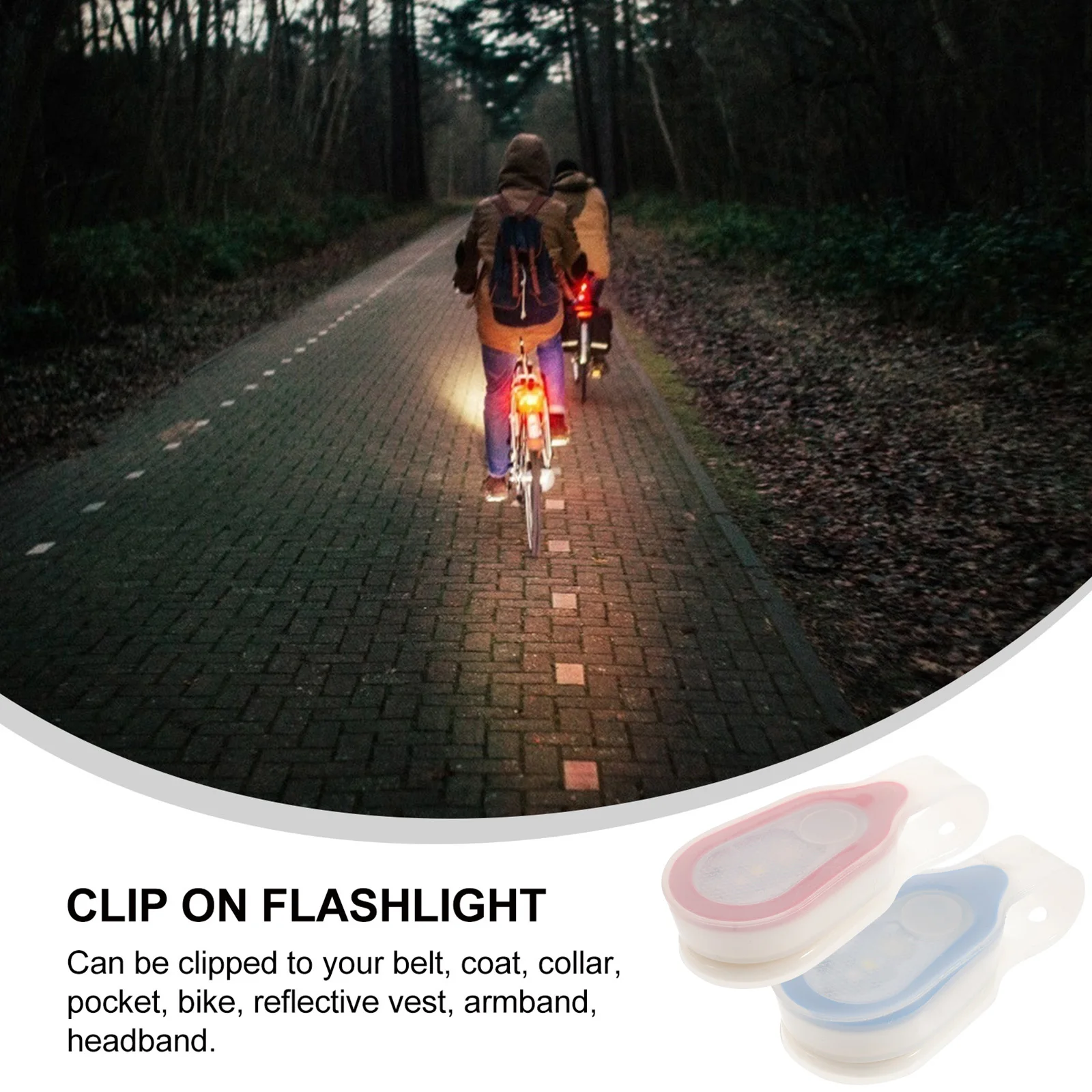 

2pcs Clothes Flashlight LED Running Lights Clip on Blue Vest Outdoor Sports Nursing Hands Free Durable