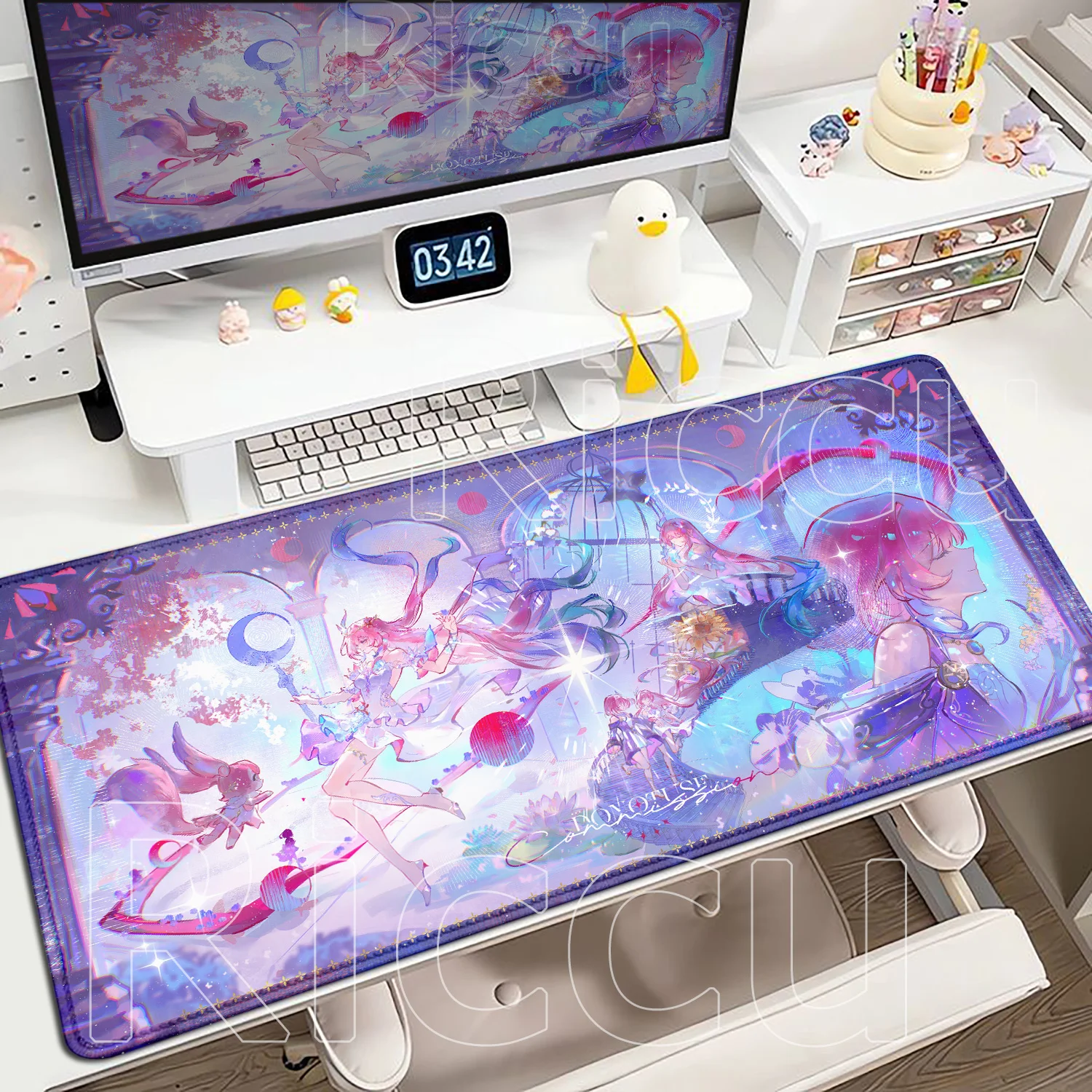 

New HD Printing Anime Pink Girl Rubber Keyboard Mats Honkai Star Rail Cyrene Mousepad Kawaii Cute Mouse Pad Computer Accessories