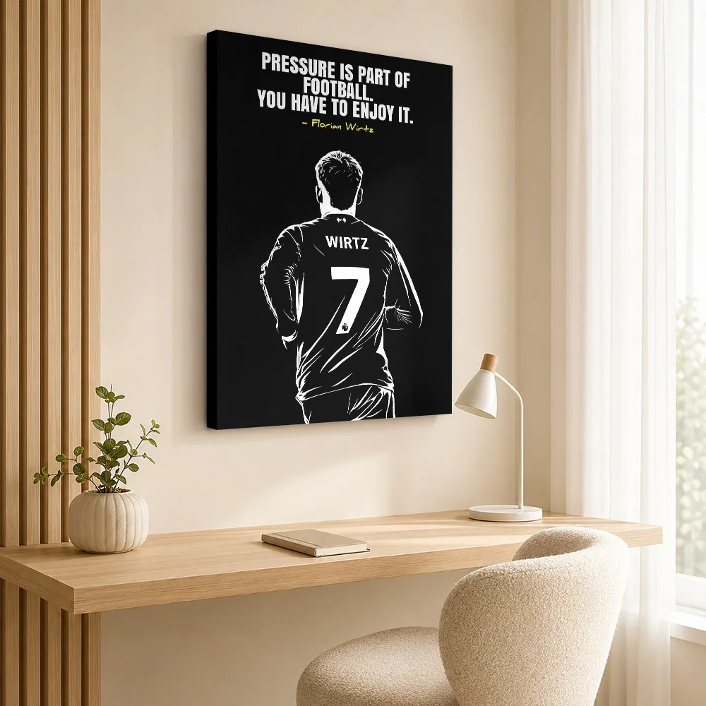 Florian Wirtz Football Quote Canvas Poster Personalized Photo Motivational Typography Wall Paintings Decoration for Gym Office