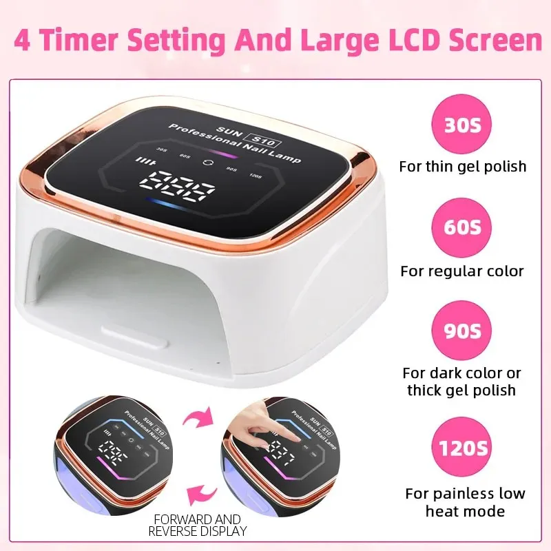 108W LED UV rechargeable, lampe à ongles 36LEDS vernis gel professionnel sans fil pour manucure et durcissement de tous les vernis à ongles gel à la maison