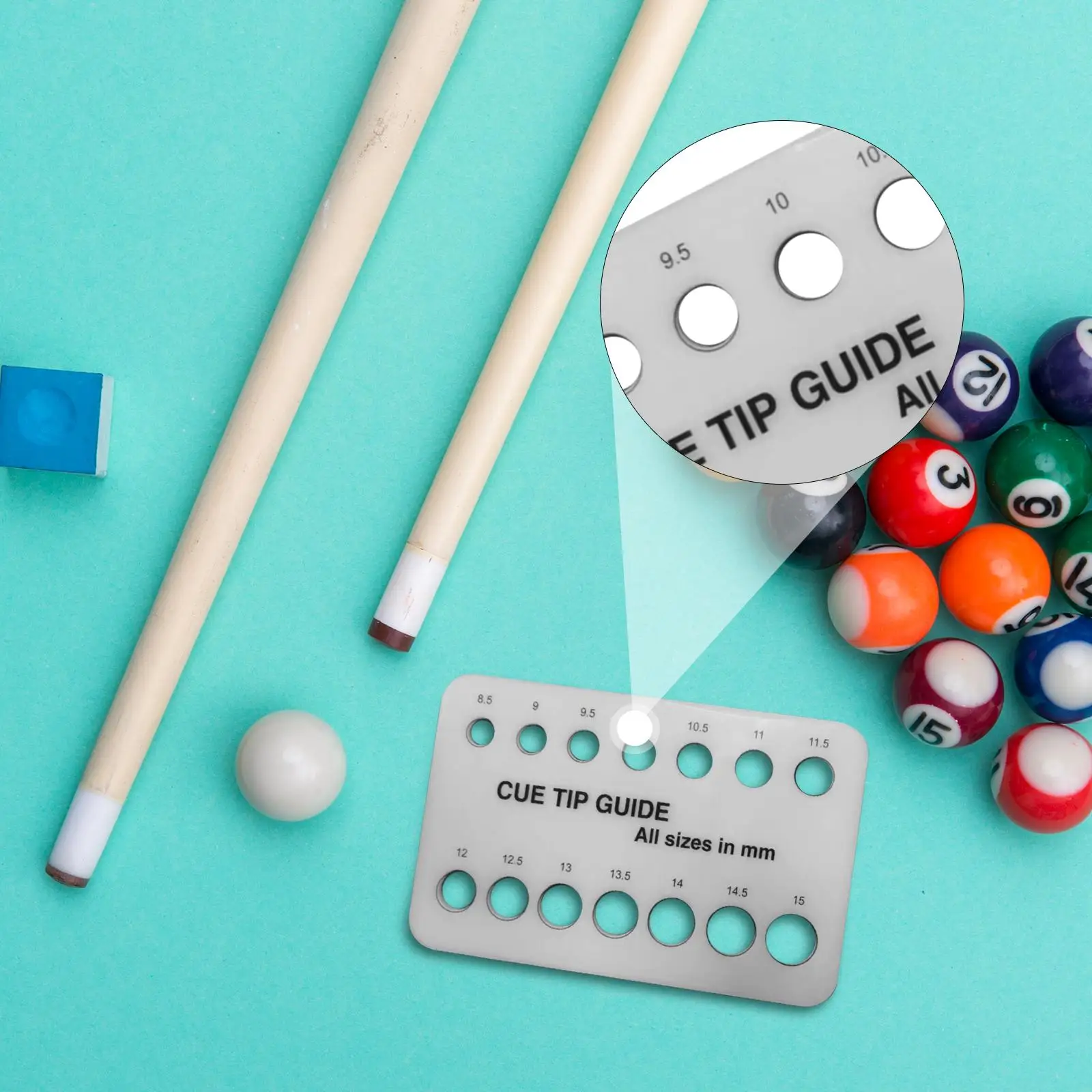 

Cue Tip Gauge Compact Lightweight Professional Portable Measuring Tool