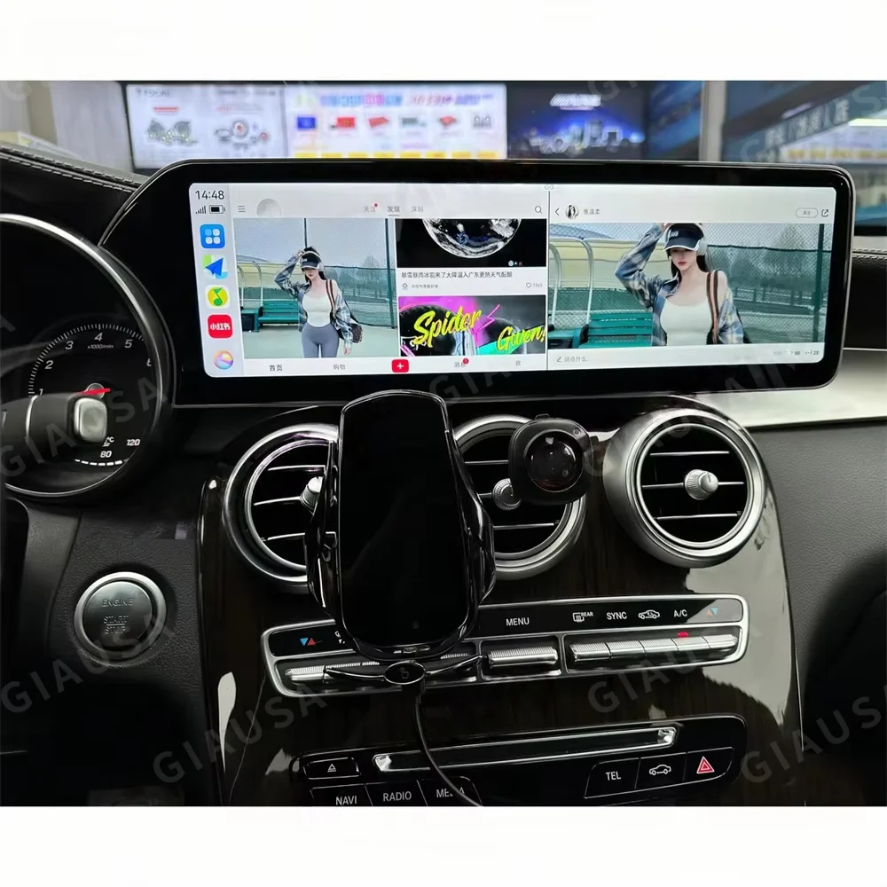 M 14.9Inch Car Radio For Mercedes Benz C Class GLC C300 W205 X253 Android Auto CarPlay Multimedia Player GPS Navigation HeadUnit