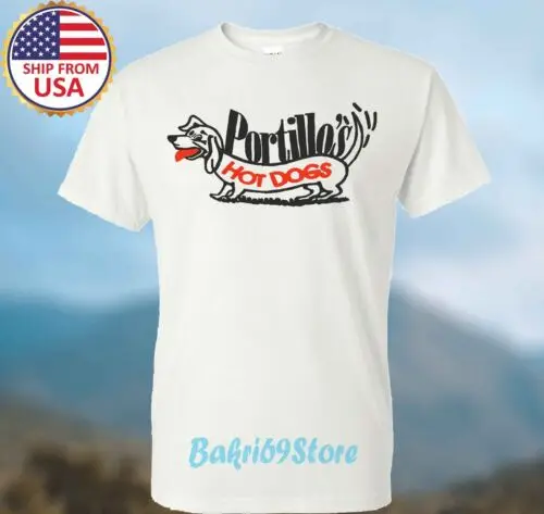 Portillo's Hot Dog Men's White T-shirt Size S-3XL