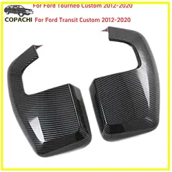 2PCS Black/Carbon Fiber Car Replacement Rearview Side Mirror Cover For Ford Transit CUSTOM V362 Tourneo Custom 2014-2023