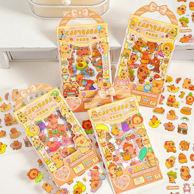 40pack/lot Kawaii Capybara Stickers Cute Scrapbooking DIY Diary Decorative Stationery Sticker Album Stick Label