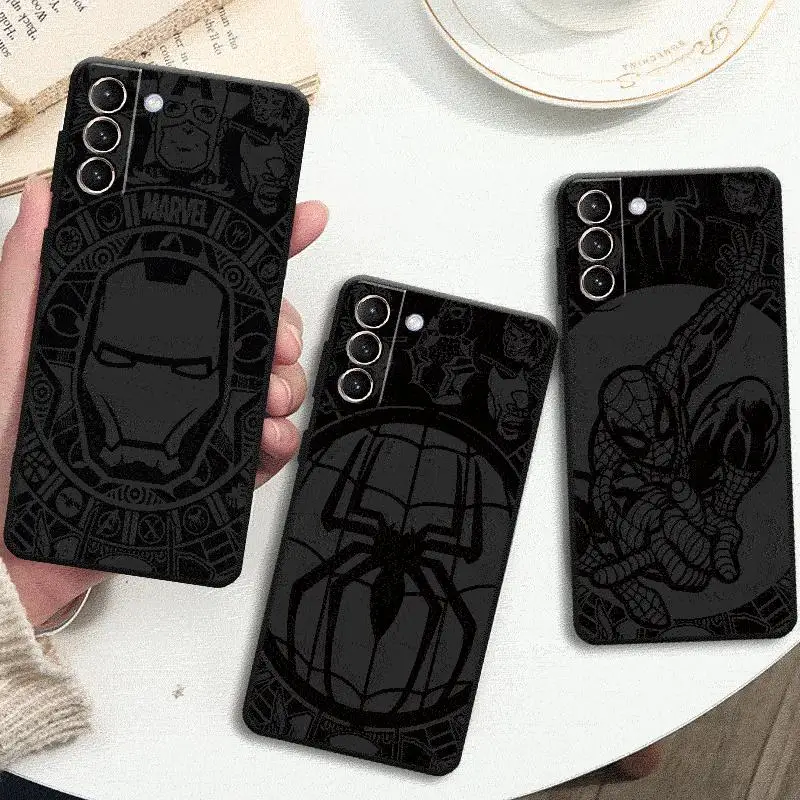 Marvel Iron Man Sqiderman Case For Samsung Galaxy S24 S23 S22 Ultra S20 FE S21 S10  Note 20 10 Plus Phone Cover