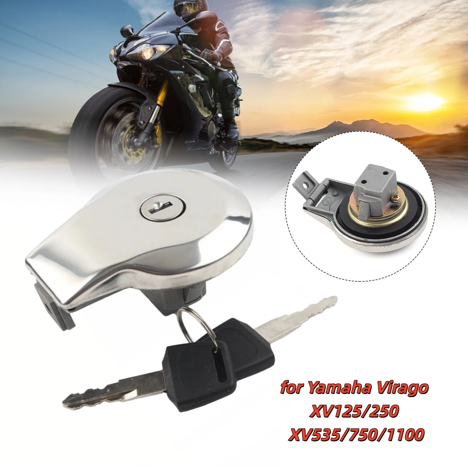 

1 комплект, крышка топливного бензобака мотоцикла, замок, ключ, подходит для Yamaha Virago XV125/250 XV535/750/1100