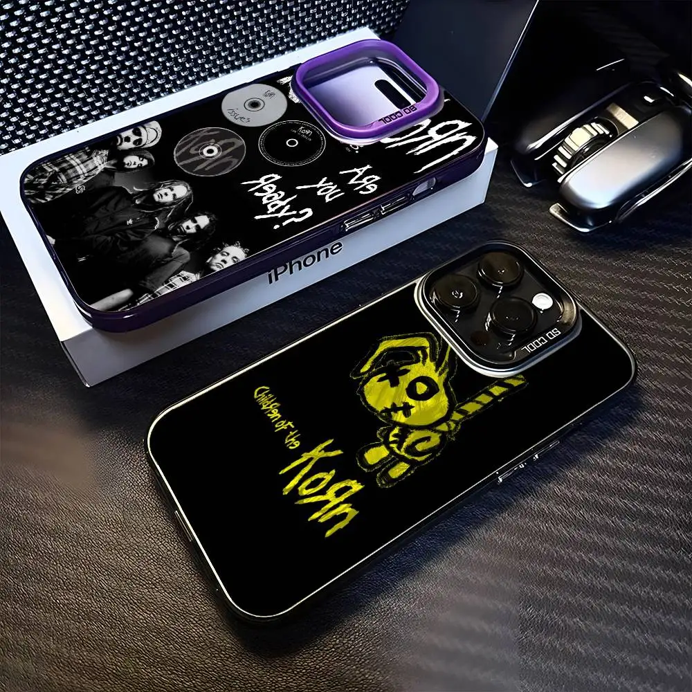 

K-Korn Rock Band Phone Case For iPhone 16,15,14,13,12,11,Mini,Pro,MAX Black Matte Shockproof Cover